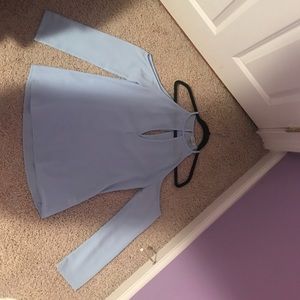 Tobi open shoulder long sleeve top